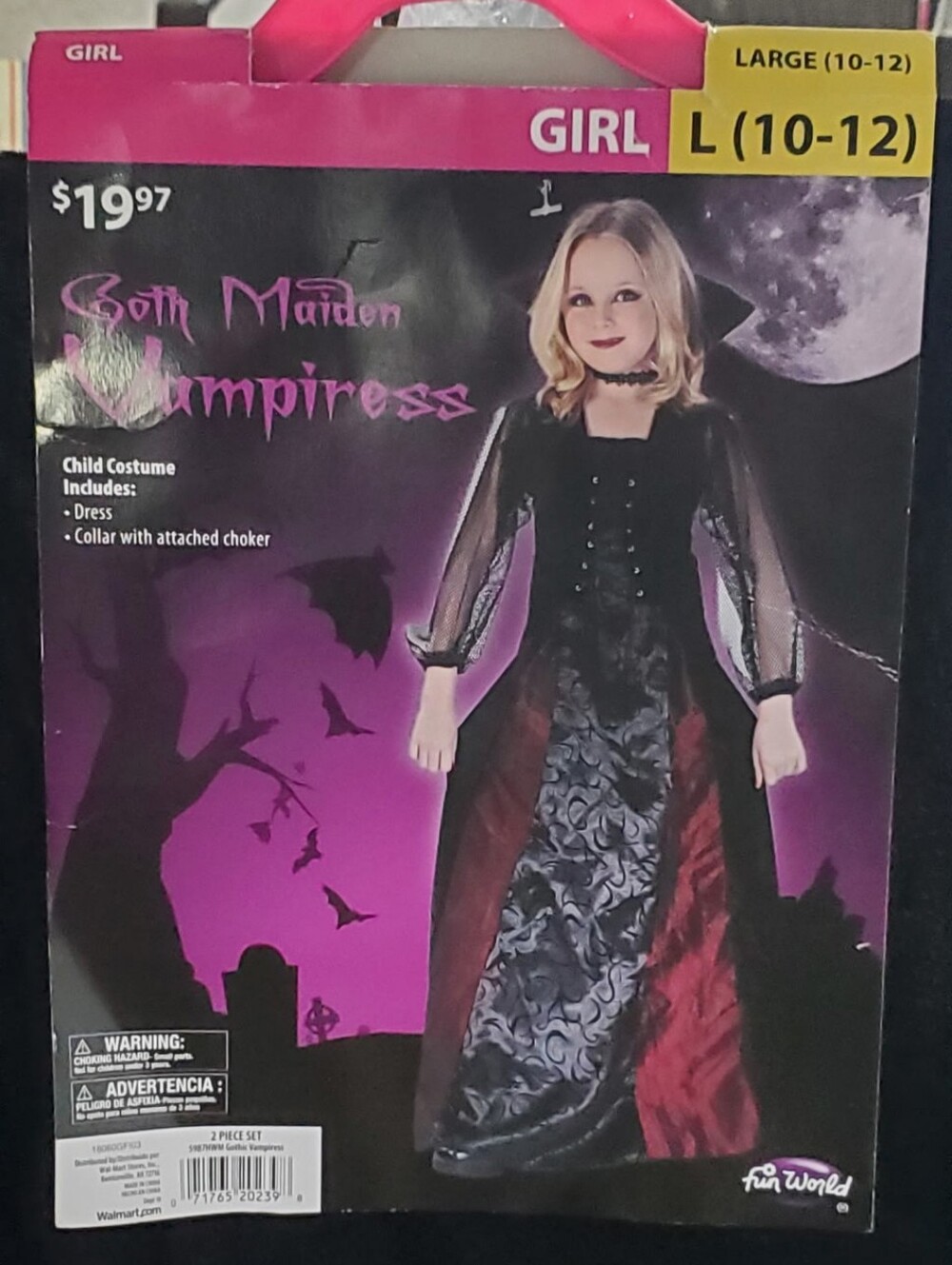 Girls' Black and Red Vampiress Costume